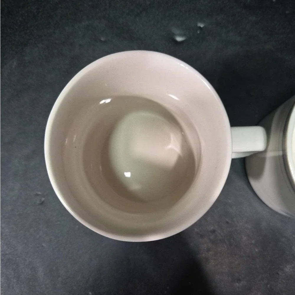 Gibson Style Stoneware Coffee Cups, Purple Blue‎ Rose Design Mugs, Set of 2, Vtg